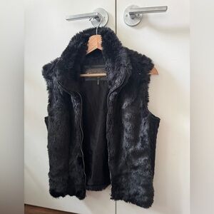 Black Faux Fur Vest